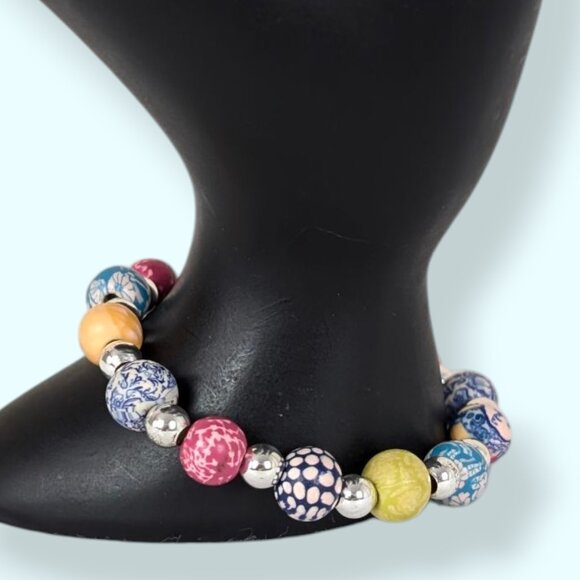 Viva Beads Colourful Clay Stretch Bracelet - Picture 1 of 5